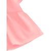imageLYANER Womens Floral Print V Neck Tie Knot Ruffle Hem Short Sleeve Blouse Peplum TopSolid Pink