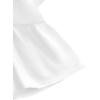 imageLYANER Womens Floral Print V Neck Tie Knot Ruffle Hem Short Sleeve Blouse Peplum TopWhite