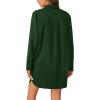 imageLYANER Womens Button Down Shirt Dresses Collared Long Sleeve Slit Tunic Blouse Tops with PocketsDark Green
