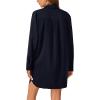 imageLYANER Womens Button Down Shirt Dresses Collared Long Sleeve Slit Tunic Blouse Tops with PocketsNavy Blue