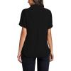 imageLYANER Womens Casual Mock Neck Ruffle Short Sleeve Summer Blouse Shirt Tops Black XLarge