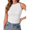 imageLYANER Womens Cute Tank Tops Sleeveless Racerback Slim Basic Ribbed Shirts Summer TopsWhite