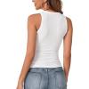 imageLYANER Womens Cute Tank Tops Sleeveless Racerback Slim Basic Ribbed Shirts Summer TopsWhite