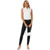 imageLYANER Womens Elegant Bow Tie Mock Neck Sleeveless Blouse Office Workwear Shirt TopWhite
