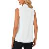 imageLYANER Womens Elegant Bow Tie Mock Neck Sleeveless Blouse Office Workwear Shirt TopWhite