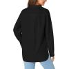 imageLYANER Womens Lapel Button Down Blouse Rolled Up Sleeve Dressy Shirt Work Office Casual TopBlack
