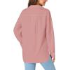 imageLYANER Womens Lapel Button Down Blouse Rolled Up Sleeve Dressy Shirt Work Office Casual TopDusty Pink