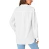 imageLYANER Womens Lapel Button Down Blouse Rolled Up Sleeve Dressy Shirt Work Office Casual TopWhite