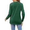 imageLYANER Womens Long Sleeve Top V Neck Pleated 2024 Spring Fashion Blouse T ShirtsGreen