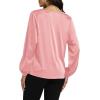 imageLYANER Womens Satin Silky Cowl Neck Drape Ruched Front Long Sleeve Blouse Shirt TopDusty Pink