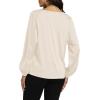 imageLYANER Womens Satin Silky Cowl Neck Drape Ruched Front Long Sleeve Blouse Shirt TopSolid Champagne