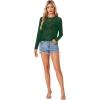 imageLYANER Womens Sheer Mesh Long Sleeve Round Neck Sexy See Through Blouse Shirt TopDark Green