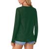 imageLYANER Womens Sheer Mesh Long Sleeve Round Neck Sexy See Through Blouse Shirt TopDark Green
