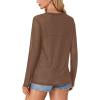 imageLYANER Womens Sheer Mesh Long Sleeve Round Neck Sexy See Through Blouse Shirt TopLight Brown