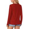 imageLYANER Womens Sheer Mesh Long Sleeve Round Neck Sexy See Through Blouse Shirt TopRed