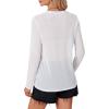 imageLYANER Womens Sheer Mesh Long Sleeve Round Neck Sexy See Through Blouse Shirt TopWhite