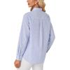 imageLYANER Womens Striped Button Down Shirts Vintage Bow Tie Collar Long Sleeve Elegant Blouse TopsBlue