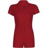 imageLYANER Womens Collar Button Front Short Sleeve One Piece Romper Playsuit BodysuitRed
