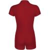 imageLYANER Womens Collar Button Front Short Sleeve One Piece Romper Playsuit BodysuitRed