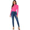 imageLYANER Womens Mock Neck Sexy Cutout Front Long Sleeve Slim Fit Bodysuit Leotard TopRose