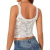 imageLYANER Womens Summer Cute Tank Tops Floral Lace Scoop Neck Sleeveless Cami Crop TopsWhite