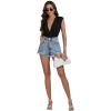 imageLYANER Womens Sexy Deep V Neck Ruched Sleeveless Slim Fitted Leotard Bodysuit Tank Top Black XLarge