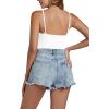 imageLYANER Womens Sexy Square Neck Sleeveless Ruched Bust Backless Going Out Tank Bodysuit TopsWhite