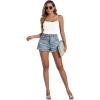imageLYANER Womens Sexy Square Neck Sleeveless Ruched Bust Backless Going Out Tank Bodysuit TopsWhite