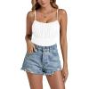 imageLYANER Womens Sexy Square Neck Sleeveless Ruched Bust Backless Going Out Tank Bodysuit TopsWhite