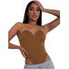 imageLYANER Womens Sexy Sweetheart Sleeveless Tube Tops Strapless Bustier Corset Leotard Bodysuit Top Brown XLarge