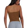 imageLYANER Womens Sexy Sweetheart Sleeveless Tube Tops Strapless Bustier Corset Leotard Bodysuit Top Brown XLarge