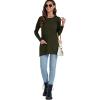 imageLYANER Womens 2024 Crew Neck Long Sleeve TShirts Loose Blouse Casual Tunic Tops for Leggings with PocketAmy Green
