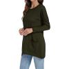 imageLYANER Womens 2024 Crew Neck Long Sleeve TShirts Loose Blouse Casual Tunic Tops for Leggings with PocketAmy Green