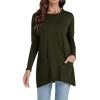 imageLYANER Womens 2024 Crew Neck Long Sleeve TShirts Loose Blouse Casual Tunic Tops for Leggings with PocketAmy Green