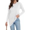 imageLYANER Womens 2024 Crew Neck Long Sleeve TShirts Loose Blouse Casual Tunic Tops for Leggings with PocketWhite