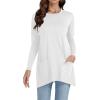 imageLYANER Womens 2024 Crew Neck Long Sleeve TShirts Loose Blouse Casual Tunic Tops for Leggings with PocketWhite
