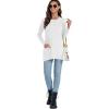 imageLYANER Womens 2024 Crew Neck Long Sleeve TShirts Loose Blouse Casual Tunic Tops for Leggings with PocketWhite