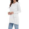 imageLYANER Womens 2024 Crew Neck Long Sleeve TShirts Loose Blouse Casual Tunic Tops for Leggings with PocketWhite