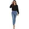 imageLYANER Womens Basic Causal Crew Neck Pleated Long Sleeve Blouse Work Shirt TopBlack
