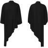 imageLYANER Womens Casual Mock Neck Asymmetrical High Low Balloon Long Sleeve Long Shirt Blouse Tunic Top Black Medium