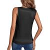 imageLYANER Womens Elegant Satin Silky One Shoulder Drape Front Sleeveless Blouse Shirt TopsBlack