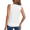 imageLYANER Womens Elegant Satin Silky One Shoulder Drape Front Sleeveless Blouse Shirt TopsWhite