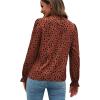 imageLYANER Womens Frill Mock Neck Flounce Long Sleeve Solid Blouse Office Shirt Top2 Orange