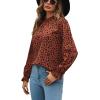 imageLYANER Womens Frill Mock Neck Flounce Long Sleeve Solid Blouse Office Shirt Top2 Orange