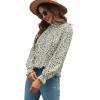imageLYANER Womens Frill Mock Neck Flounce Long Sleeve Solid Blouse Office Shirt Top3 Light Green