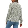 imageLYANER Womens Frill Mock Neck Flounce Long Sleeve Solid Blouse Office Shirt Top3 Light Green