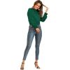 imageLYANER Womens Frill Mock Neck Flounce Long Sleeve Solid Blouse Office Shirt TopDark Green