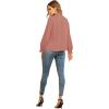 imageLYANER Womens Frill Mock Neck Flounce Long Sleeve Solid Blouse Office Shirt TopDusty Pink