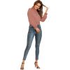 imageLYANER Womens Frill Mock Neck Flounce Long Sleeve Solid Blouse Office Shirt TopDusty Pink