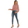 imageLYANER Womens Frill Mock Neck Flounce Long Sleeve Solid Blouse Office Shirt TopDusty Pink